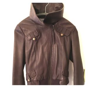 Mackage leather bomber jacket